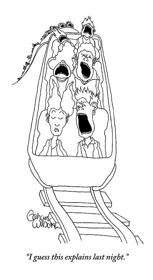 493x900 a man in the front row of a moving roller coaster drawing - Roller Coaster Drawing