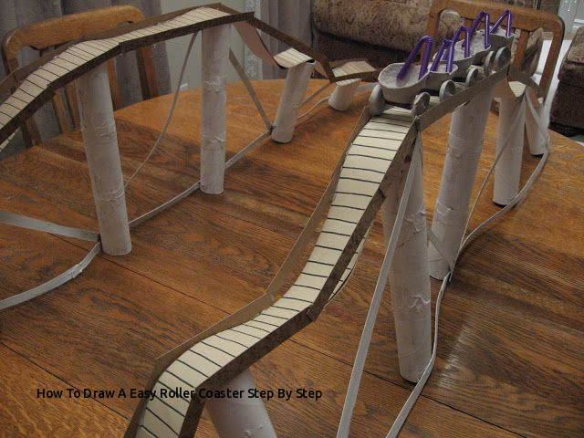 640x480 How To Draw A Easy Roller Coaster Step - Roller Coaster Drawing Easy