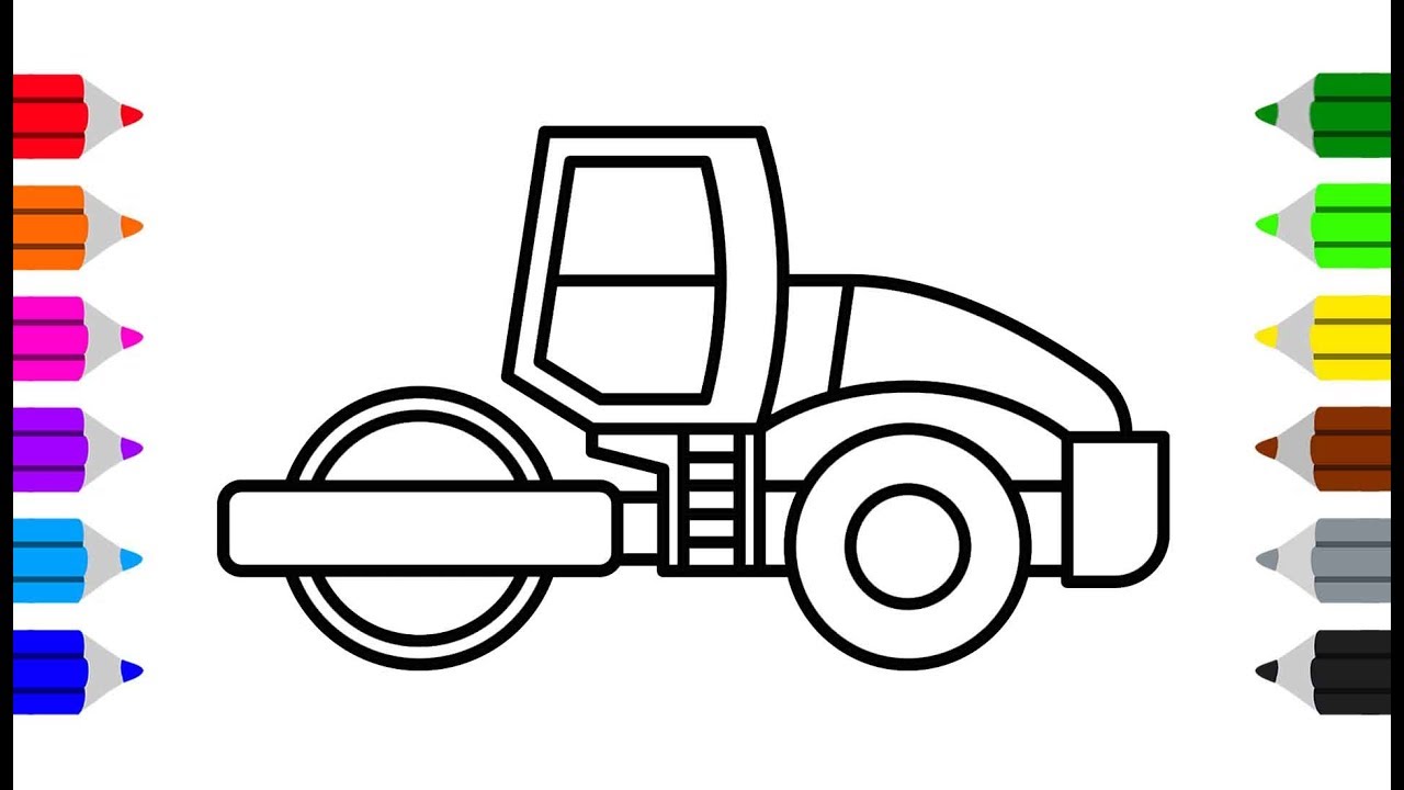 Каток нарисовать для детей машина