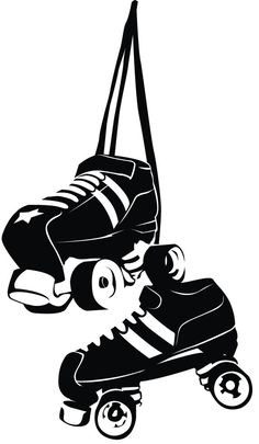 236x405 retro roller skate drawing style vector object isolated on white - Roller Skate Drawing