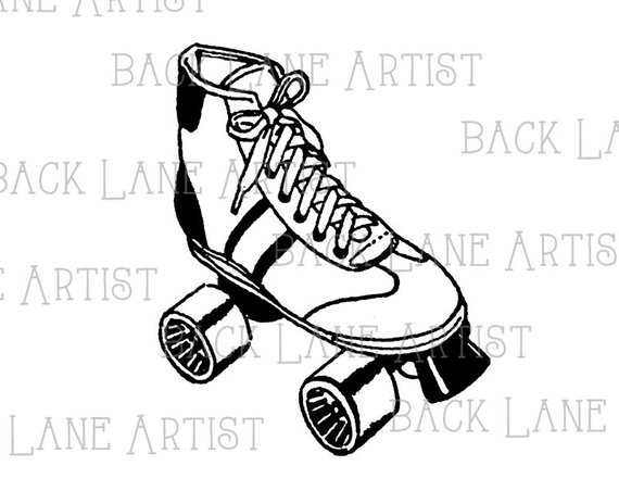 570x452 roller skate clipart lineart illustration instant download png etsy - Roller Skate Drawing