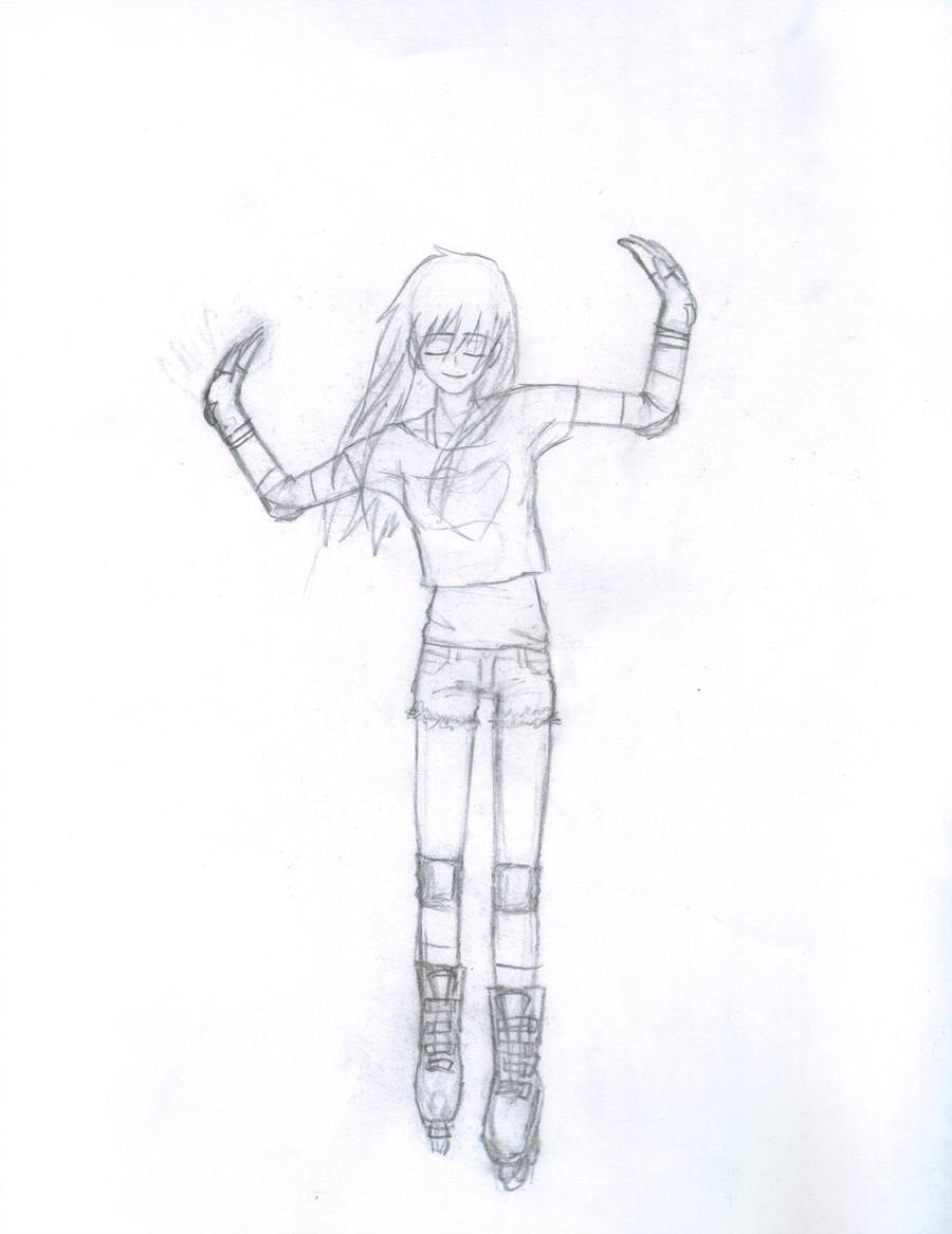 900x1167 Roller Blade Girl - Rollerblade Drawing