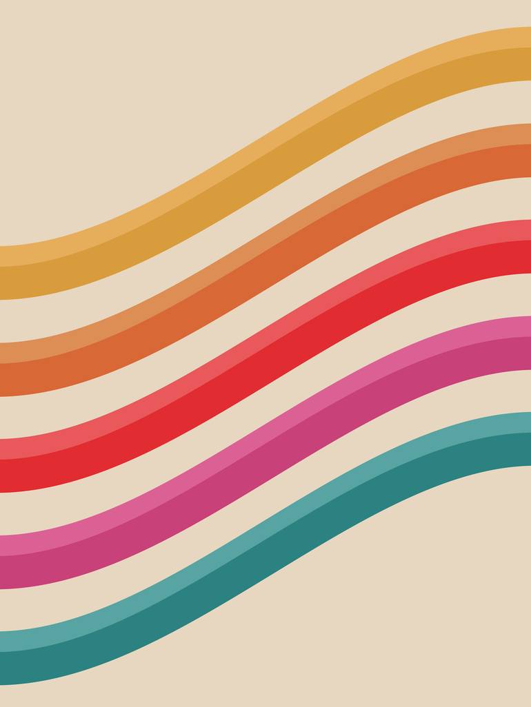 770x1026 Retro - Rolling Hills Drawing