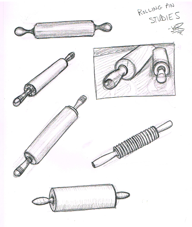639x755 Rolling Pin Drawing Study From Things To Draw - Rolling Pin Drawing