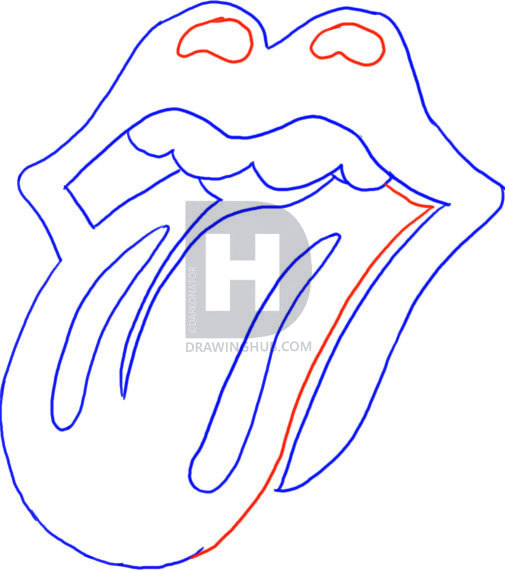 505x570 how to draw the rolling stones lips and tongue, step - Rolling Stones Drawing