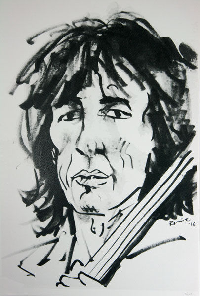 405x600 rolling stones exclusive ronnie wood drawing of bill wyman print - Rolling Stones Drawing
