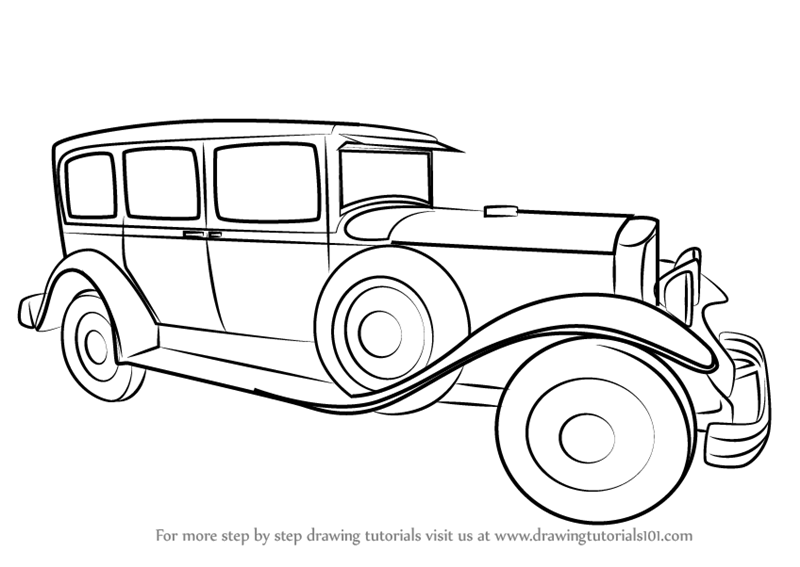 800x567 learn how to draw a vintage rolls royce - Rolls Royce Drawing