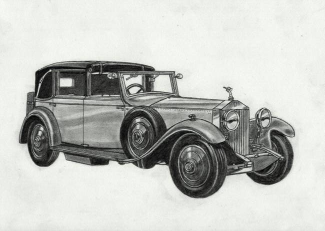 650x463 stunning vintage rolls royce drawings and illustrations for sale - Rolls Royce Drawing
