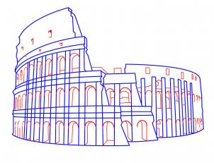 302x231 How To Draw The Colosseum, Step - Roman Colosseum Drawing
