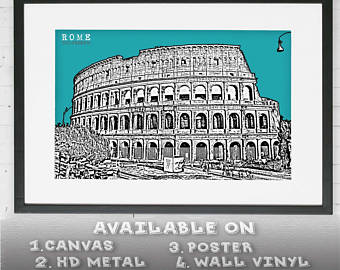 340x270 Colosseum Drawing Etsy - Roman Colosseum Drawing