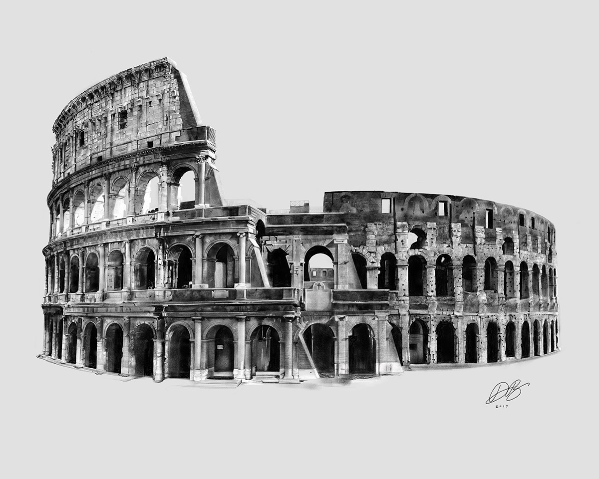 Тату Колизей древний Рим