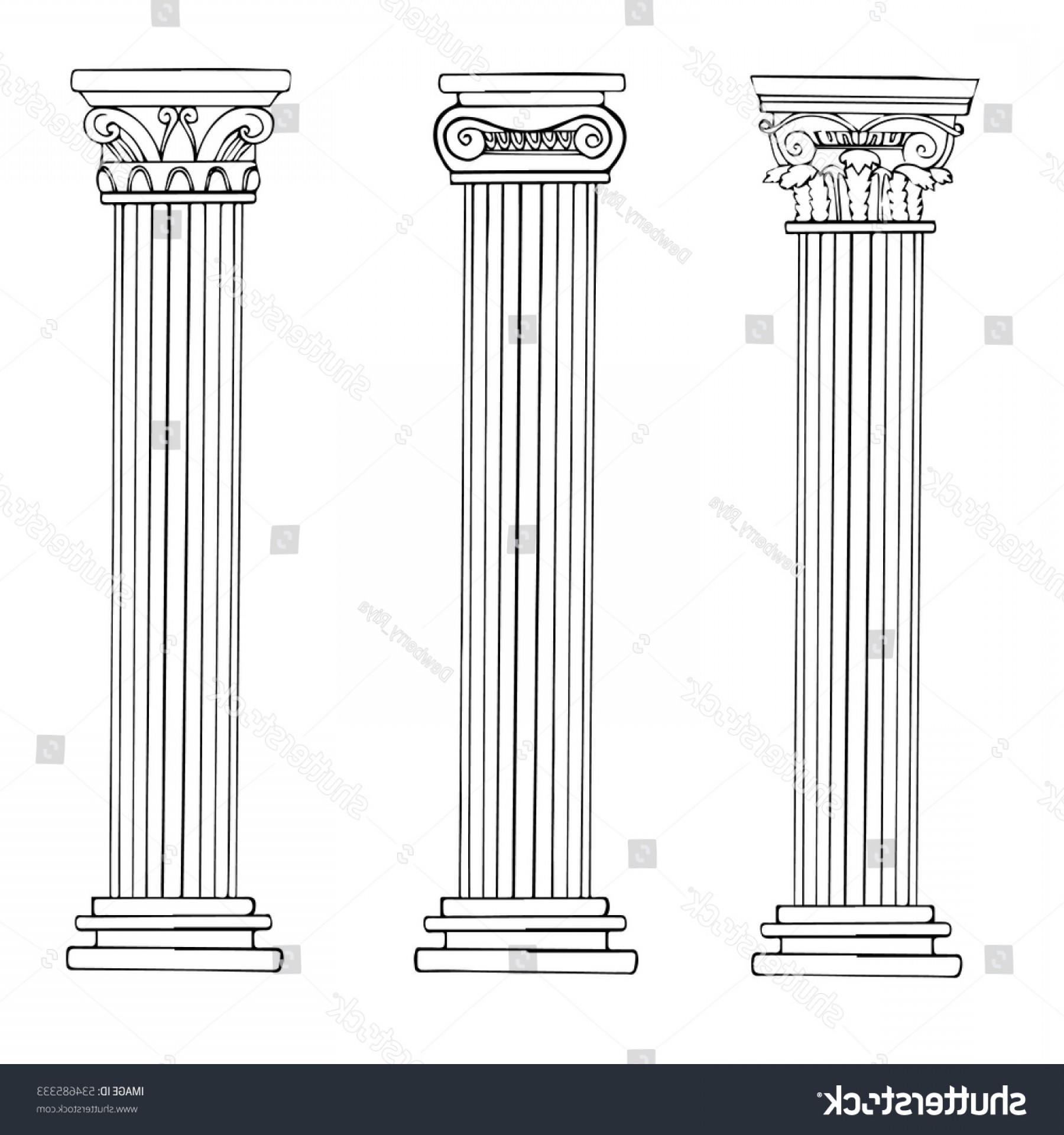 Орнамент колонны древней Греции