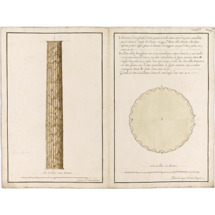 434x434 measured drawings of antique columns in rome plan and elevation - Roman Columns Drawing