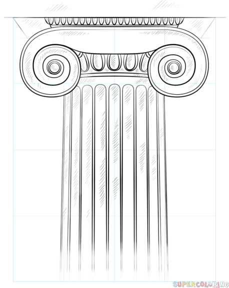458x575 column drawing for free download - Roman Columns Drawing