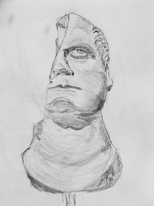 600x800 roman bust drawings - Roman Drawings