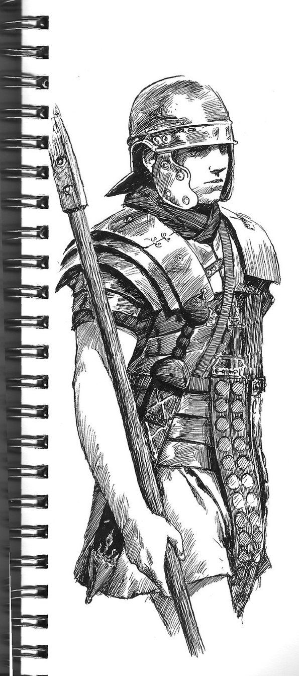 595x1344 roman soldier sketch - Roman Drawings