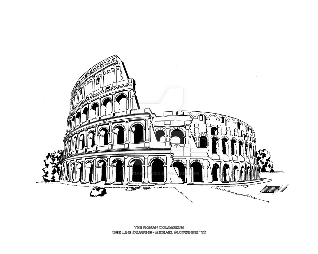 1024x819 the roman colosseum - Roman Drawings