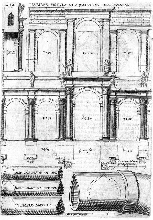 626x900 detailed plans of roman aqueducts drawing - Roman Drawings