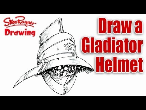 480x360 How To Draw A Roman Gladiator Helmet Shoo Rayner Author - Roman Gladiator Drawing