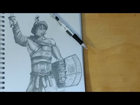 480x360 How To Draw A Roman Gladiator - Roman Gladiator Drawing