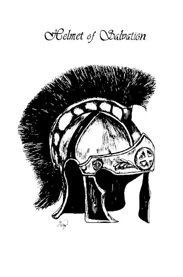 596x900 Helmet Of Salvation Drawing - Roman Helmet Drawing
