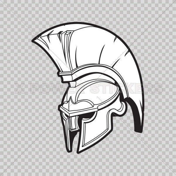 600x600 Decal Stickers Spartan Roman Helmet Store Weatherproof - Roman Helmet Drawing