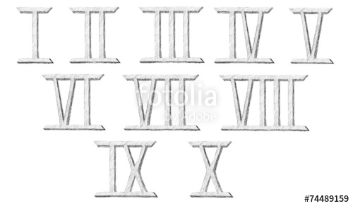 500x292 vector hand drawn roman numerals stock image and royalty free - Roman Numeral Drawing