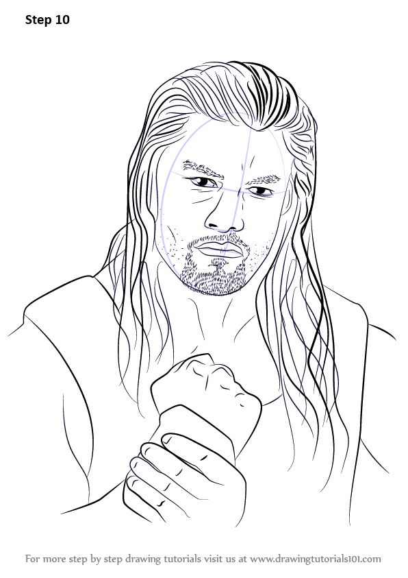 596x843 Learn How To Draw Roman Reigns - Roman Reigns Cartoon Drawing