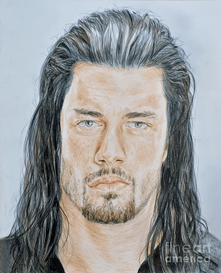 728x900 pro wrestling superstar roman reigns drawing - Roman Reigns Cartoon Drawing