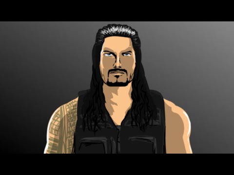 480x360 Roman Reigns Speed Art - Roman Reigns Cartoon Drawing