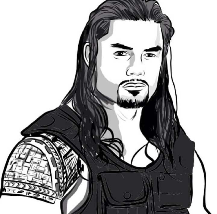720x712 Wwe Coloring Pages Of Roman Reigns - Roman Reigns Cartoon Drawing