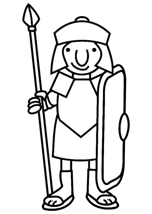 531x750 Coloring - Roman Soldier Drawing