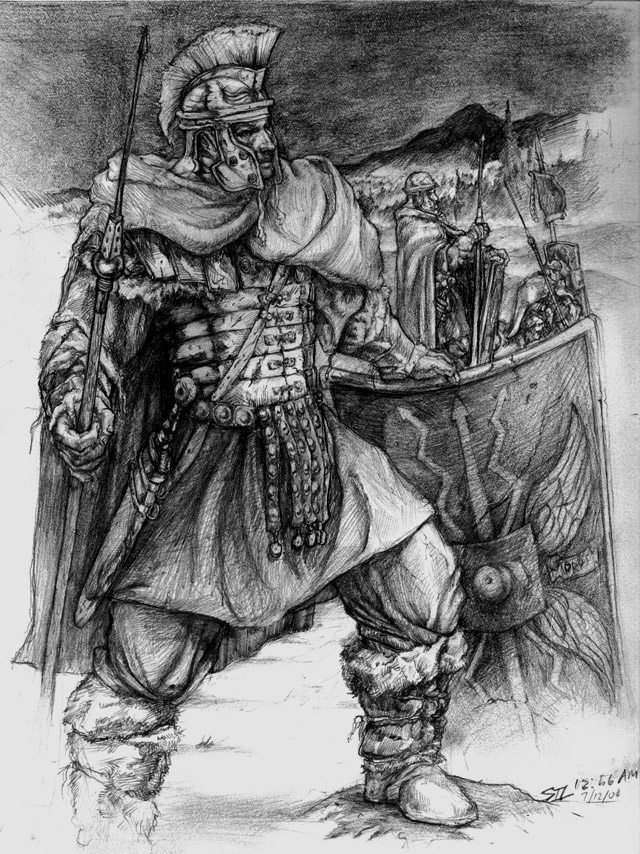 640x854 drawn warrior roman soldier - Roman Soldier Drawing