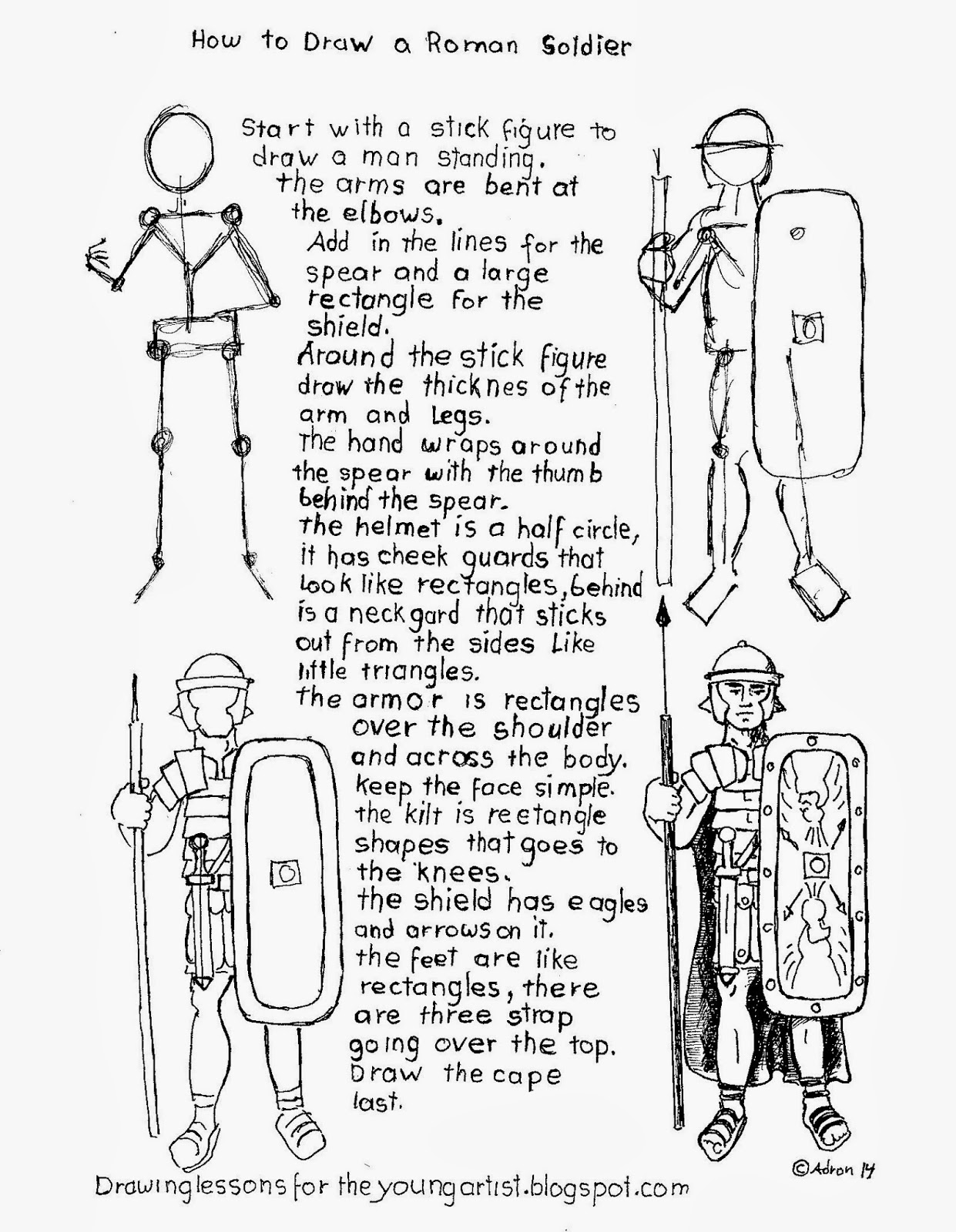 1241x1600 How To Draw Worksheets For The Young Artist How To Draw A Roman - Roman Soldier Drawing