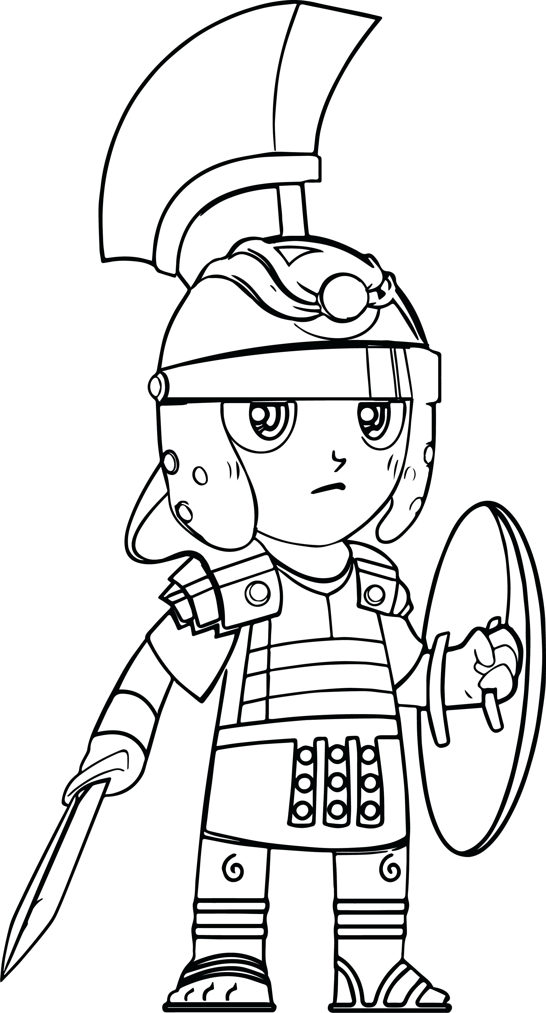 Roman Soldier Armor Coloring Page Sketch Coloring Page