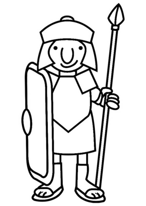 600x847 a cartoon drawing of roman soldier from ancient rome coloring - Roman Soldier Drawing