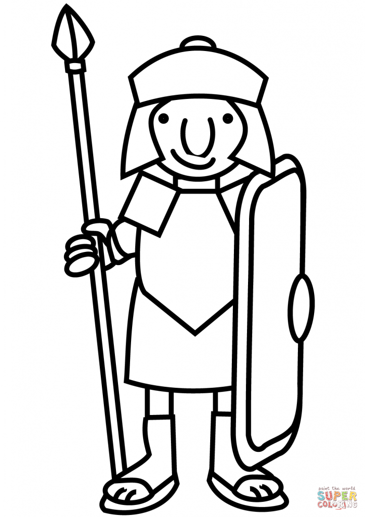 724x1024 Printable Picture Of Roman Soldier Images Soldiers Coloring - Roman Warrior Drawing