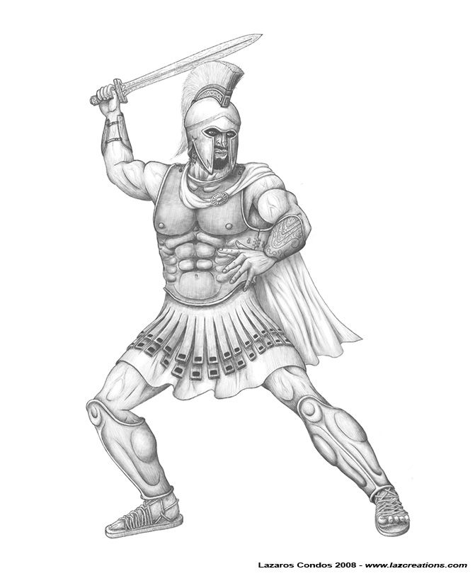 671x813 Scaletowidth Mystara Hw Milenian Military Related - Roman Warrior Drawing