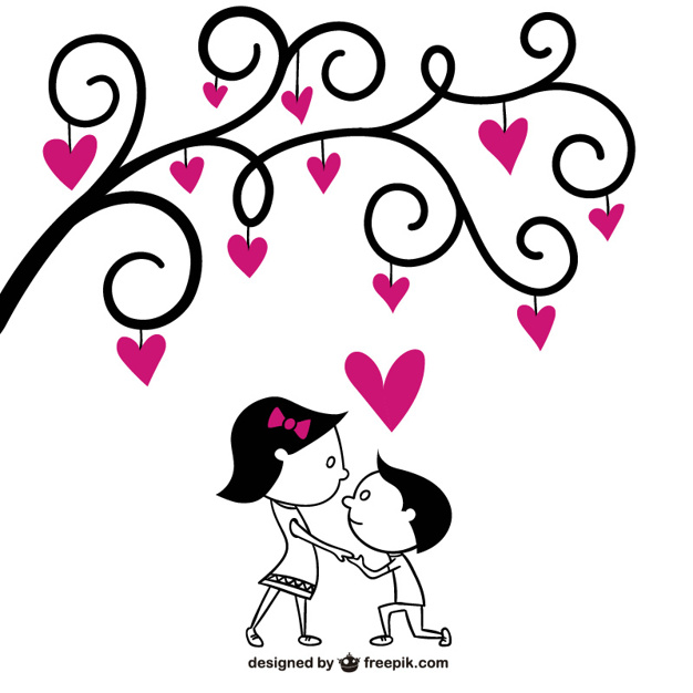 626x626 Romantic Couple Drawing Vector Free Download - Romantic Couple Drawing