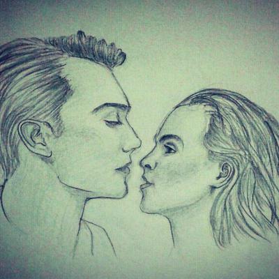 400x400 Romantic Couple Sketch - Romantic Couple Drawing