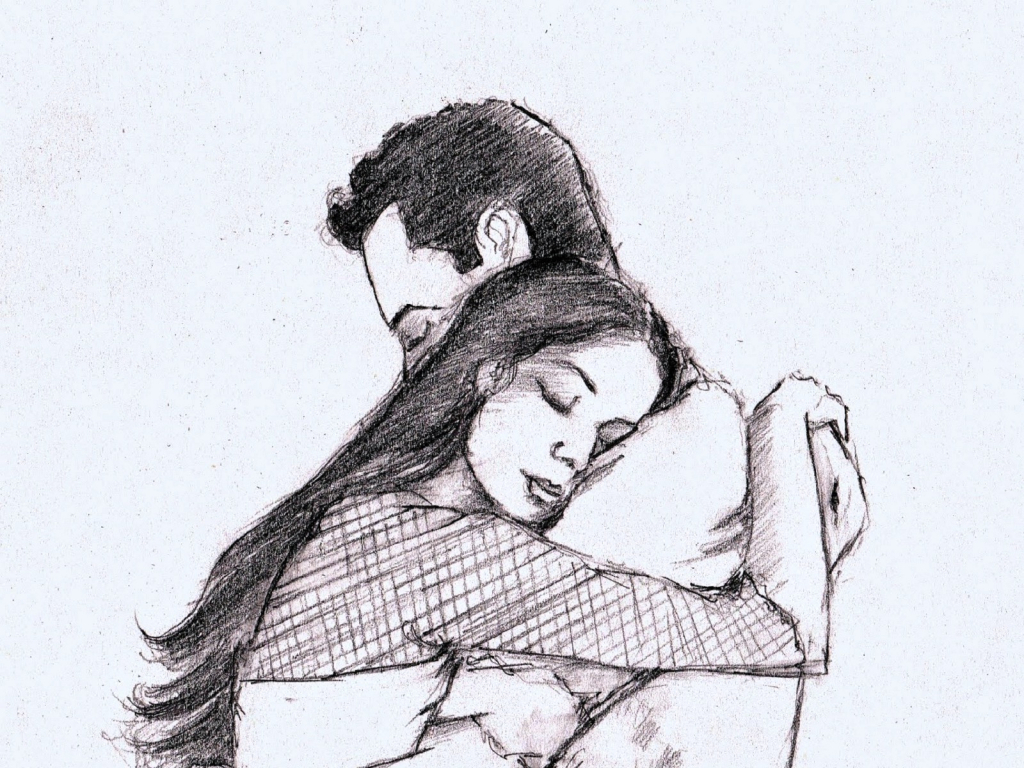 1024x768 Huge Collection Of 'romantic Couple Drawing Images' Download More - Romantic Couple Drawing Images