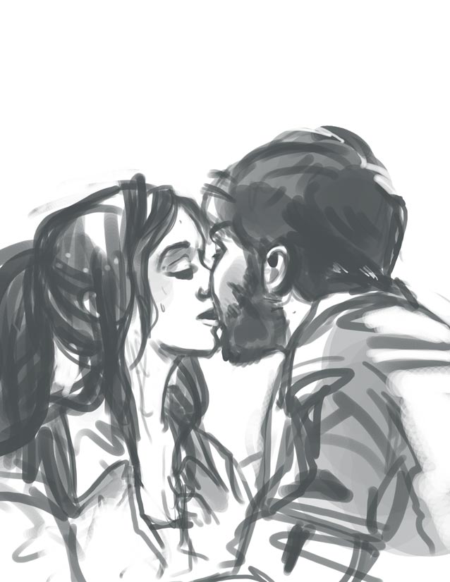 638x826 Rain Drawing Romantic For Free Download - Romantic Couple Drawing Images