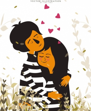 303x368 Romantic Couple Cartoon Free Vector Download - Romantic Couple Drawing Images