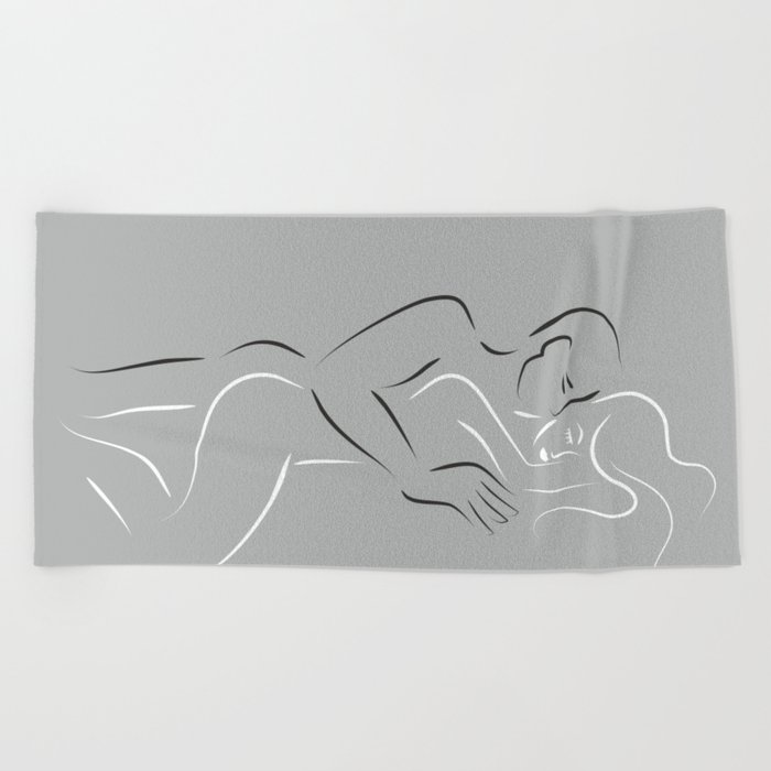 700x700 Romantic Couple Drawing For Bedroom Beach Towel - Romantic Couple Drawing Images