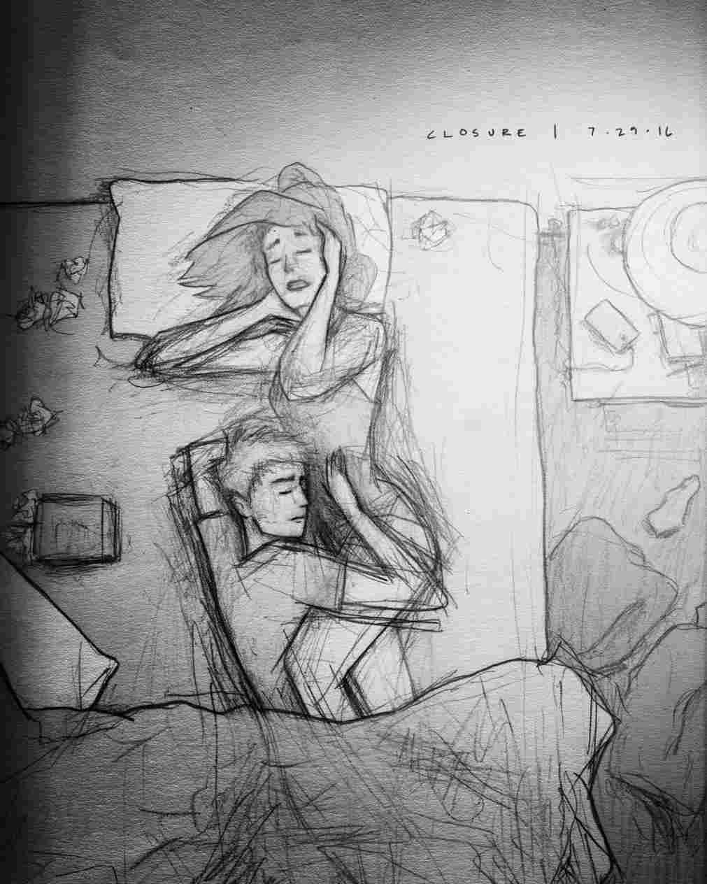 1011x1264 romantic back hug drawing - Romantic Drawing Ideas