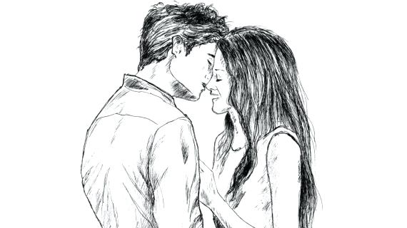 570x320 decoration sketch drawing of couple cute love drawings pencil art - Romantic Drawing Ideas