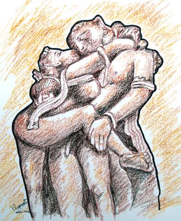 375x456 Romantic Love Drawings For Sale Saatchi Art - Romantic Drawings
