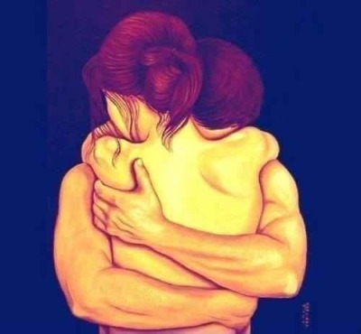 400x370 Couple Drawing Tumblr - Romantic Kiss Drawing