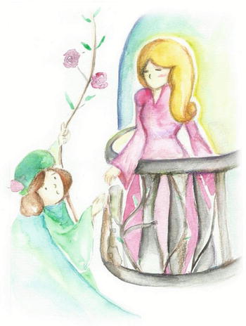 350x464 lesson replaying juliet in the balcony scene - Romeo And Juliet Balcony Scene Drawing