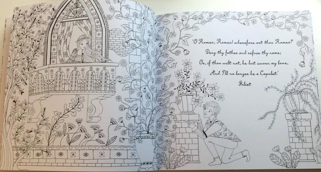 1024x550 coloriages romeo et juliet romeo and balcony scene coloring - Romeo And Juliet Balcony Scene Drawing